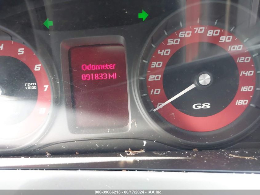 2009 Pontiac G8 Gt VIN: 6G2EC57Y39L185086 Lot: 39666215