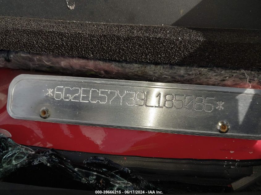 2009 Pontiac G8 Gt VIN: 6G2EC57Y39L185086 Lot: 39666215