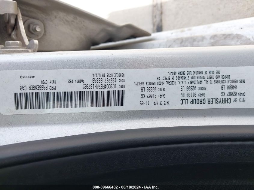 2010 Chrysler Sebring Touring VIN: 1C3CC4FB7AN137921 Lot: 39666402