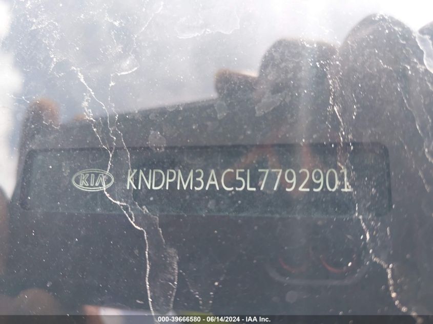 2020 Kia Sportage Lx VIN: KNDPM3AC5L7792901 Lot: 39666580