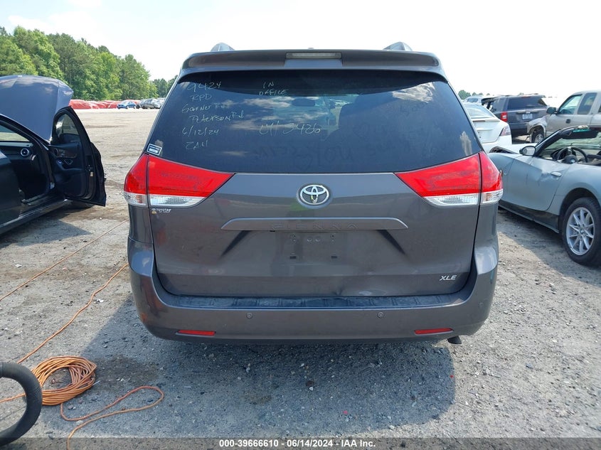 2012 Toyota Sienna Xle V6 8 Passenger VIN: 5TDYK3DC6CS235426 Lot: 39666610