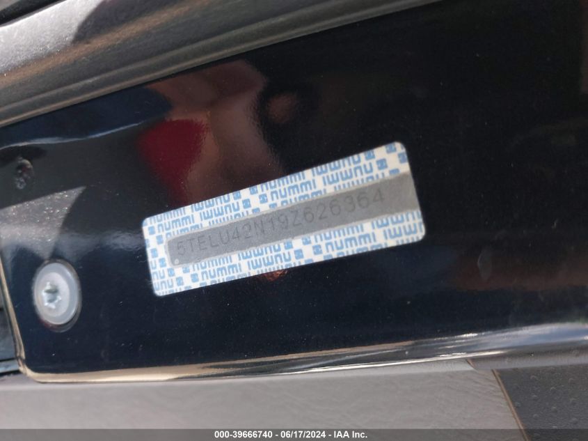 2009 Toyota Tacoma Base V6 VIN: 5TELU42N19Z626364 Lot: 39666740