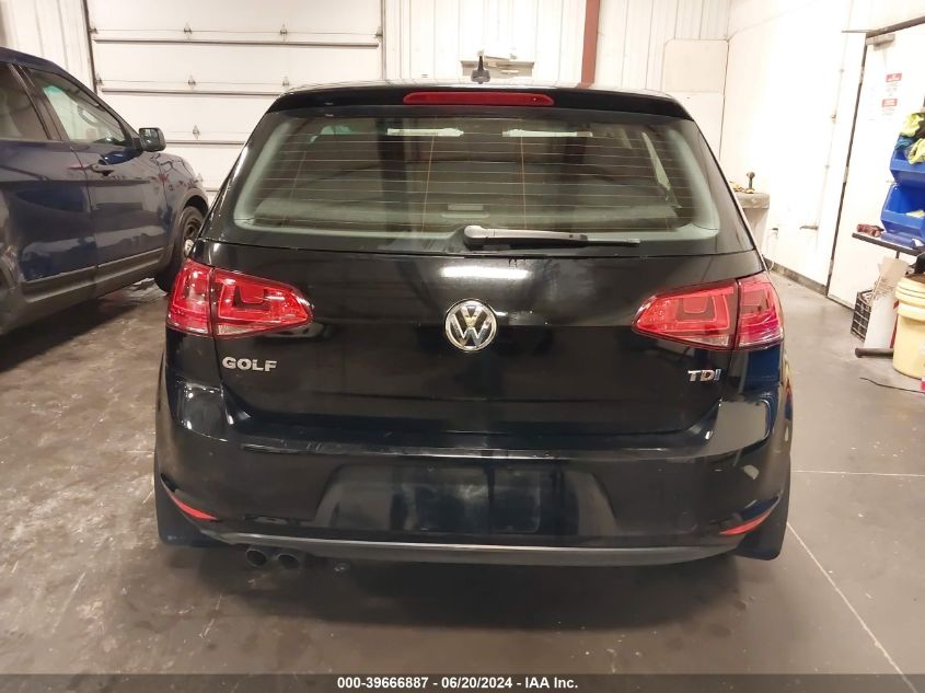 2015 Volkswagen Golf Tdi S 4-Door VIN: 3VWRA7AU3FM064437 Lot: 39666887