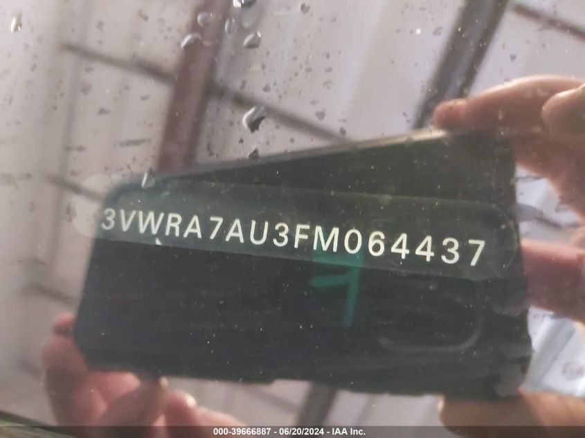 2015 Volkswagen Golf Tdi S 4-Door VIN: 3VWRA7AU3FM064437 Lot: 39666887