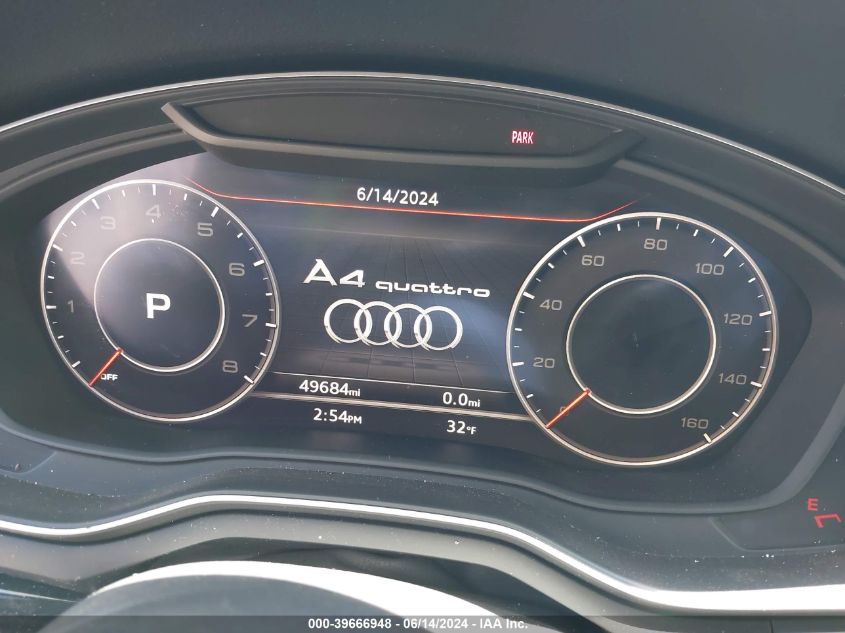 2019 Audi A4 45 Premium VIN: WAUENAF47KA060729 Lot: 39666948