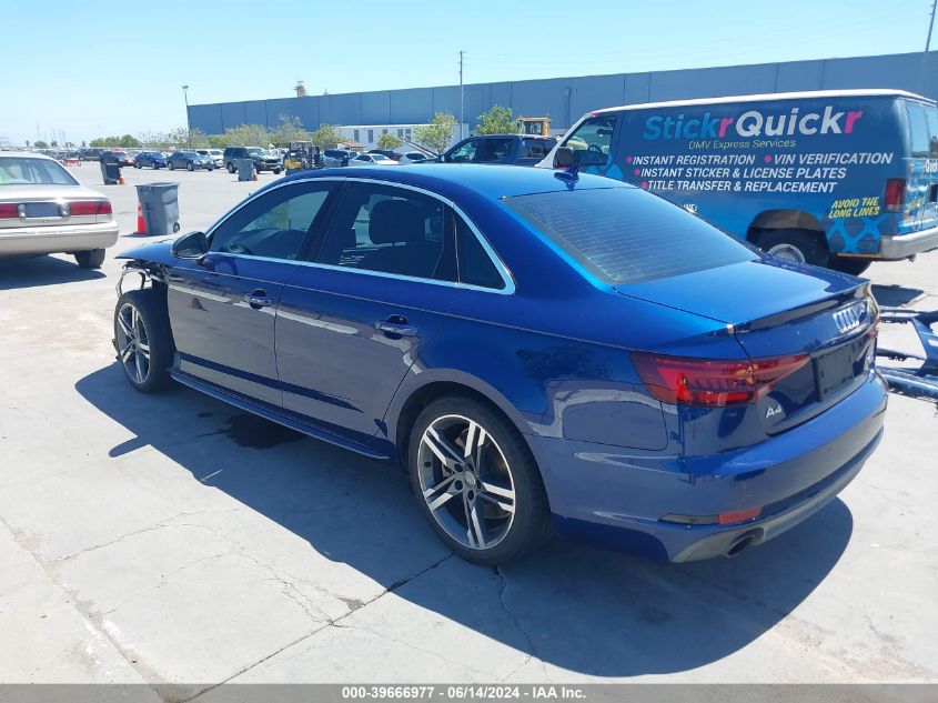 2018 AUDI A4 2.0T PREMIUM/2.0T TECH PREMIUM - WAUENAF40JA232792