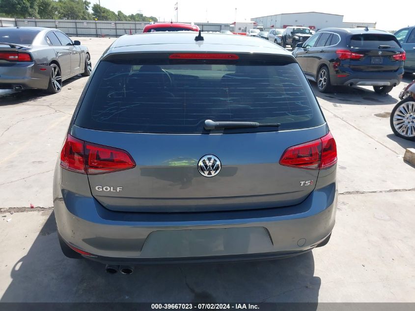 2017 Volkswagen Golf Tsi S 4-Door/Tsi Se 4-Door/Tsi Sel 4-Door/Tsi Wolfsburg Edition 4-Door VIN: 3VW217AU2HM032826 Lot: 39667023