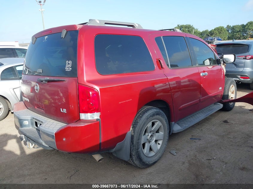 2006 Nissan Armada Se/Le VIN: 5N1AA08A26N733740 Lot: 39667073
