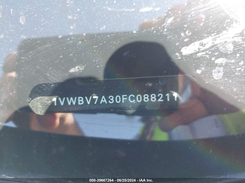 2015 Volkswagen Passat 2.0L Tdi Se VIN: 1VWBV7A30FC088211 Lot: 39667264