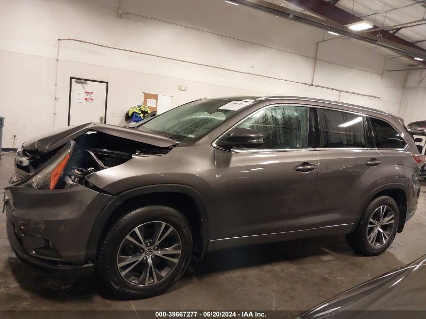 2016 Toyota Highlander Xle V6 VIN: 5TDJKRFH3GS273330 Lot: 39667277