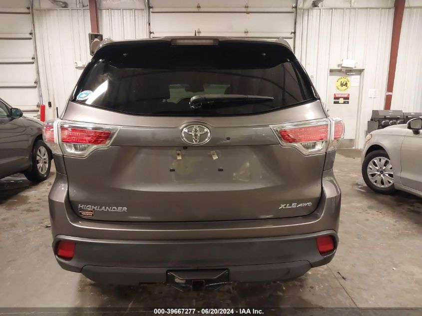 2016 Toyota Highlander Xle V6 VIN: 5TDJKRFH3GS273330 Lot: 39667277