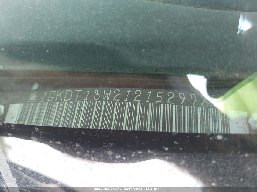 2001 GMC Jimmy Slt VIN: 1GKDT13W212152998 Lot: 39667447