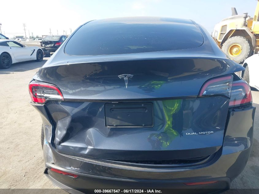 2021 Tesla Model Y Long Range Dual Motor All-Wheel Drive VIN: 5YJYGDEE2MF079592 Lot: 39667547