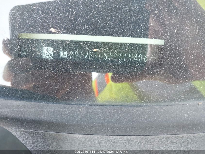 2012 Chevrolet Impala Lt VIN: 2G1WB5E31C1194267 Lot: 39667614