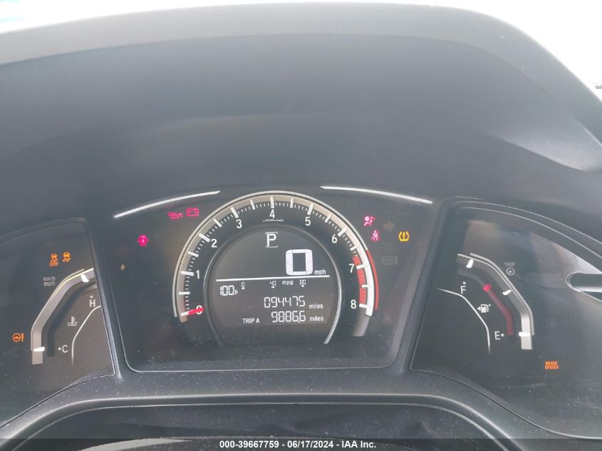 2018 Honda Civic Lx VIN: 19XFC2F53JE016010 Lot: 39667759