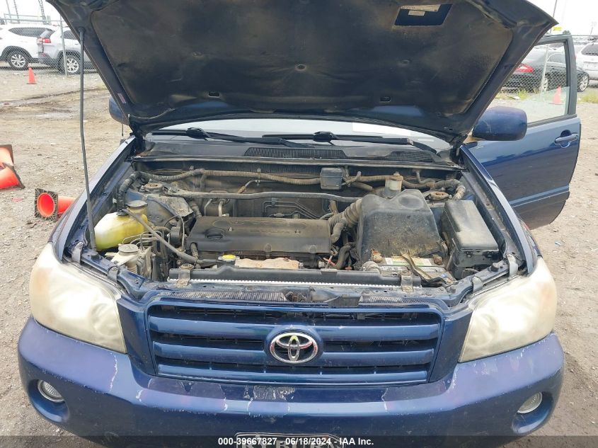 2006 Toyota Highlander VIN: JTEGD21A060149258 Lot: 39667827