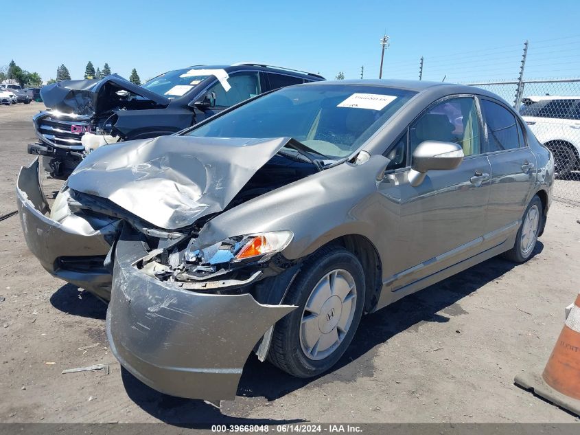 2008 Honda Civic Hybrid VIN: JHMFA36218S016854 Lot: 39668048