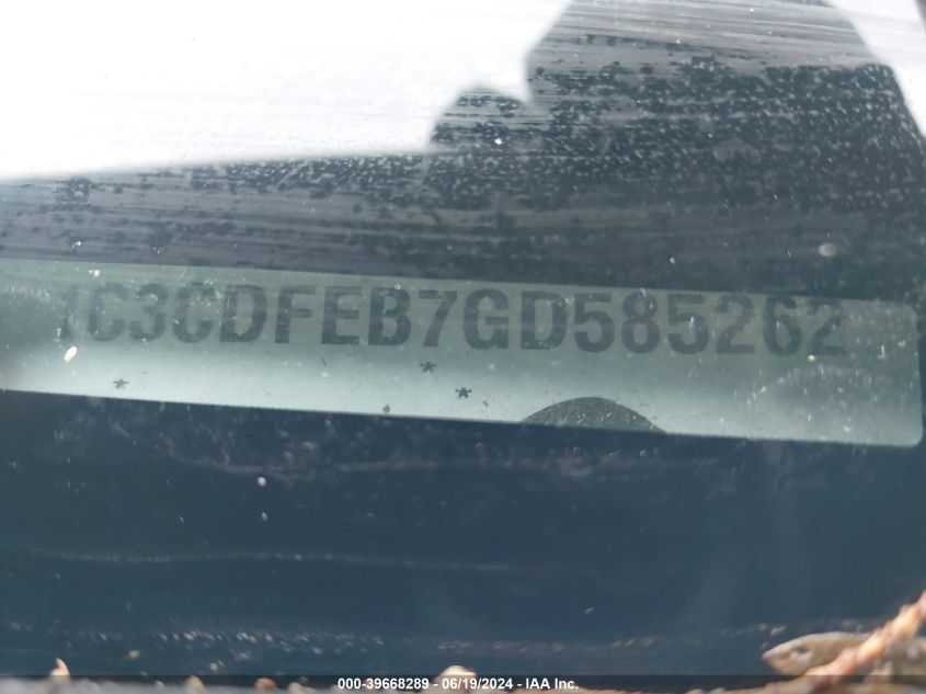 2016 Dodge Dart Gt VIN: 1C3CDFEB7GD585262 Lot: 39668289