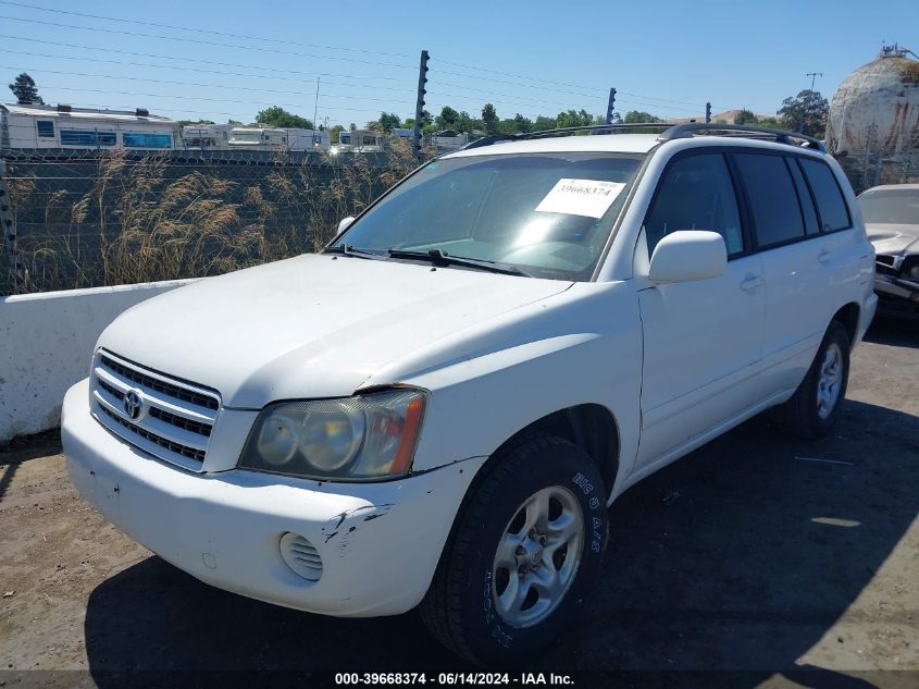 2002 Toyota Highlander V6 VIN: JTEGF21A620045653 Lot: 39668374