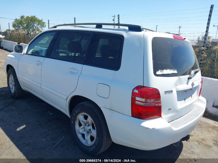 2002 Toyota Highlander V6 VIN: JTEGF21A620045653 Lot: 39668374