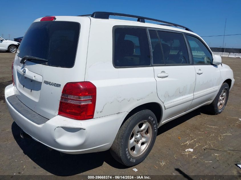 2002 Toyota Highlander V6 VIN: JTEGF21A620045653 Lot: 39668374