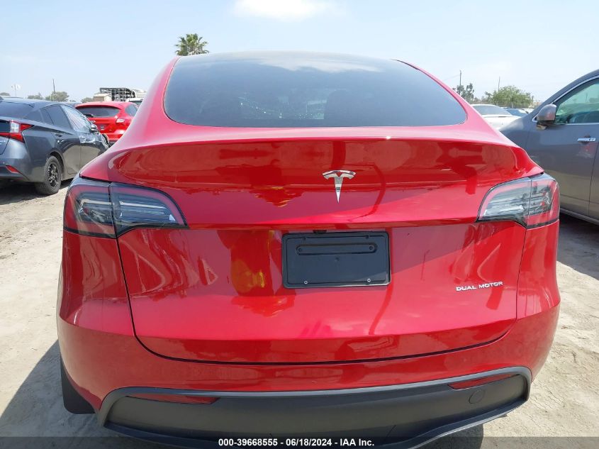 2023 Tesla Model Y Awd/Long Range Dual Motor All-Wheel Drive VIN: 7SAYGDEE4PA166723 Lot: 39668555