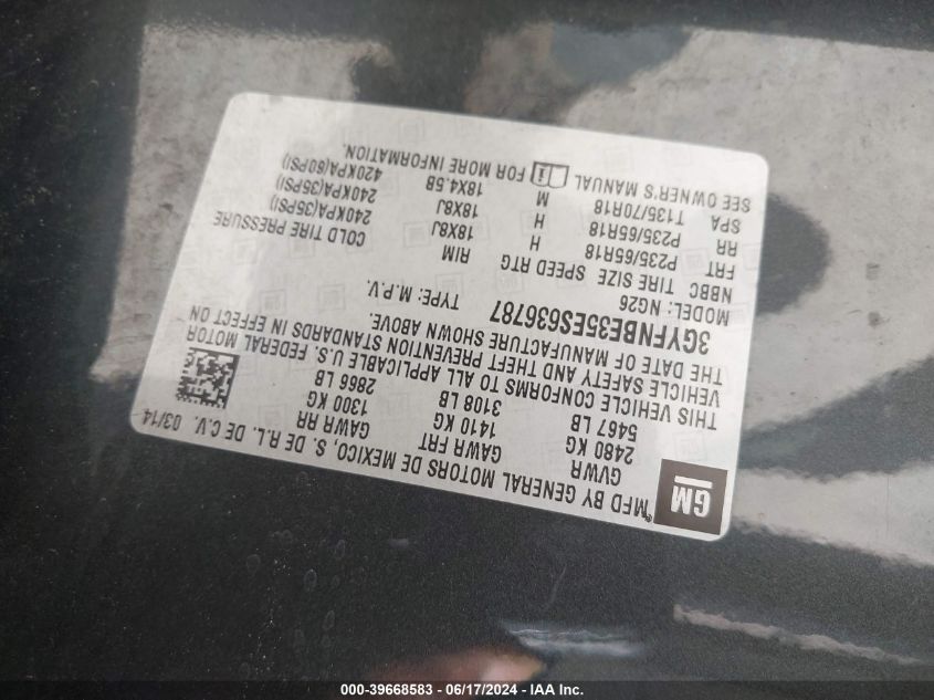 2014 CADILLAC SRX LUXURY COLLECTION - 3GYFNBE35ES636787