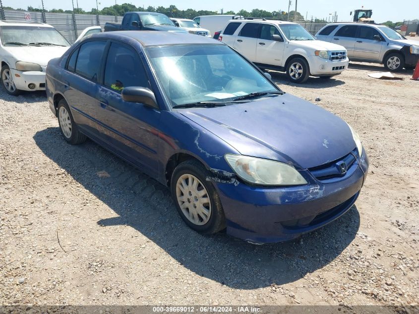 2005 Honda Civic Lx/Lx Se VIN: 2HGES16565H612863 Lot: 39669012