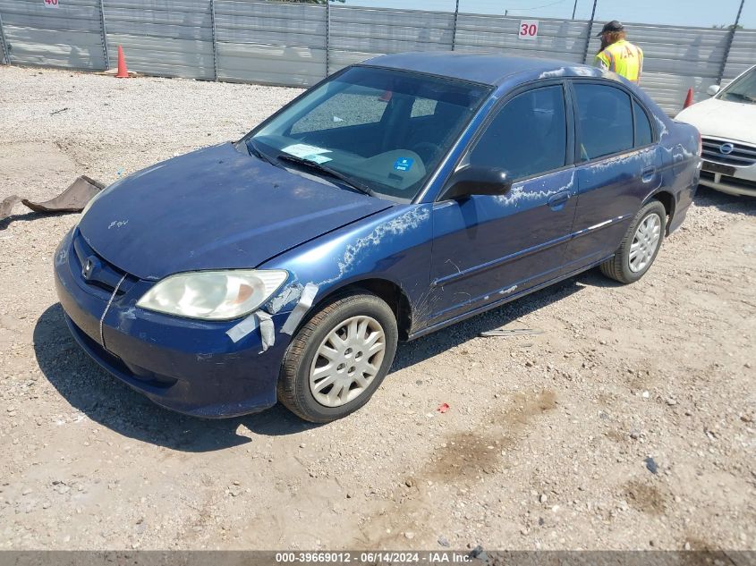 2005 Honda Civic Lx/Lx Se VIN: 2HGES16565H612863 Lot: 39669012