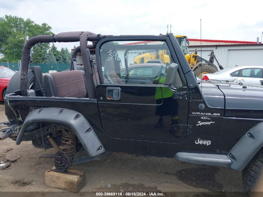 2000 Jeep Wrangler Sport VIN: 1J4FA49S6YT729233 Lot: 39669114