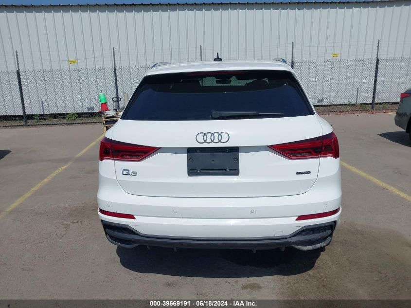 2023 Audi Q3 Premium 45 Tfsi S Line Quattro Tiptronic VIN: WA1DECF30P1049686 Lot: 39669191