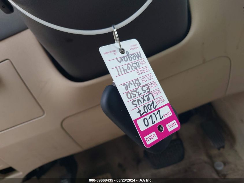 2007 Lexus Es 350 VIN: JTHBJ46G472056411 Lot: 39669435