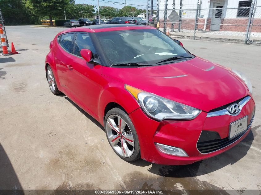 2013 Hyundai Veloster Base W/Black VIN: KMHTC6AD6DU095828 Lot: 39669506