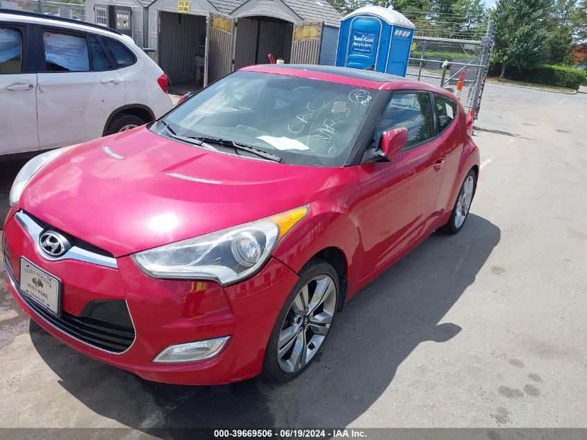2013 Hyundai Veloster Base W/Black VIN: KMHTC6AD6DU095828 Lot: 39669506