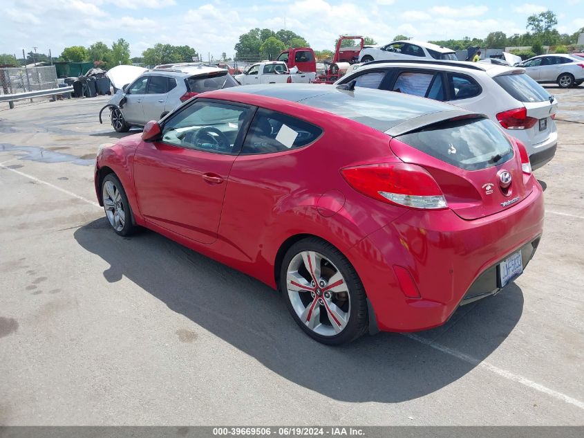 2013 Hyundai Veloster Base W/Black VIN: KMHTC6AD6DU095828 Lot: 39669506