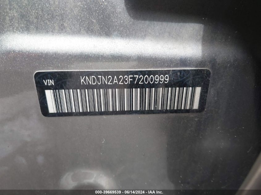 2015 Kia Soul VIN: KNDJN2A23F7200999 Lot: 39669539