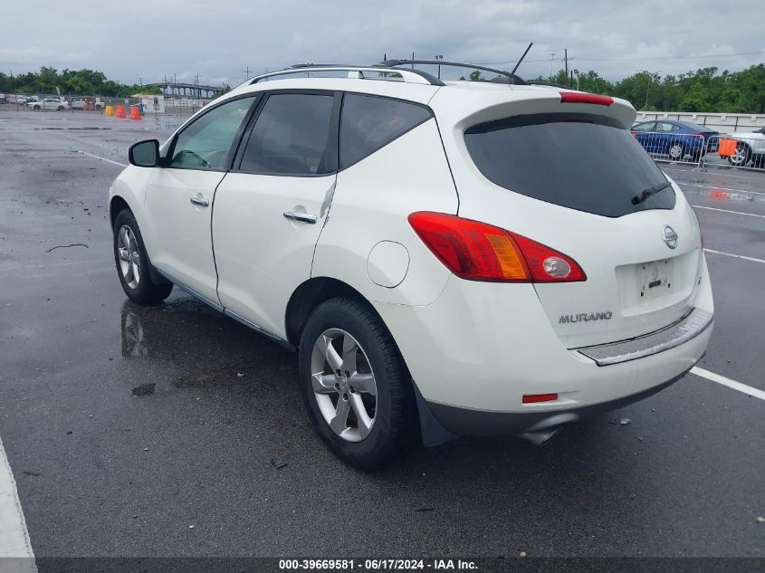 2009 Nissan Murano Sl VIN: JN8AZ18U19W105510 Lot: 39669581