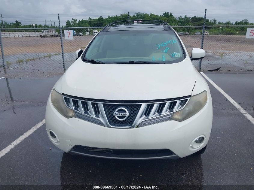 2009 Nissan Murano Sl VIN: JN8AZ18U19W105510 Lot: 39669581