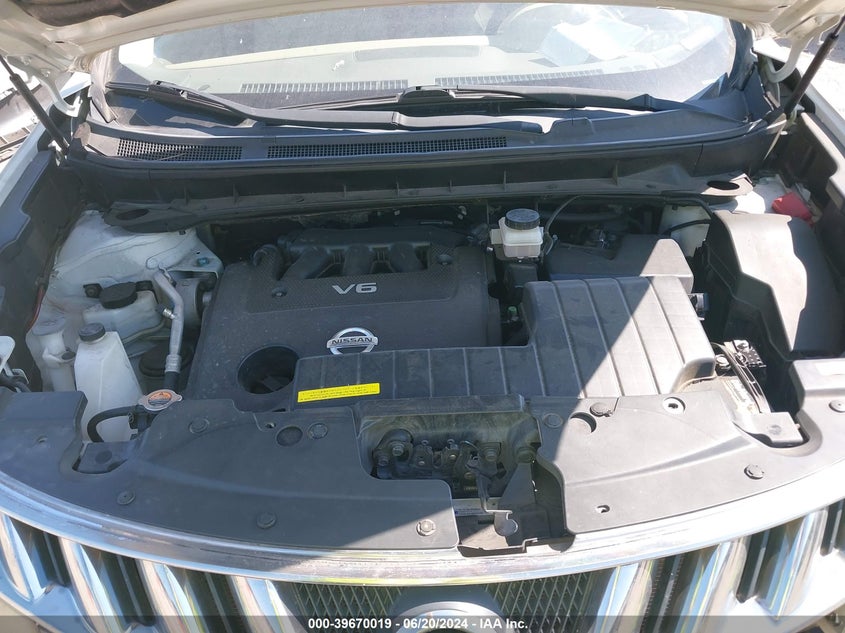 2010 Nissan Murano Sl VIN: JN8AZ1MU3AW011591 Lot: 39670019
