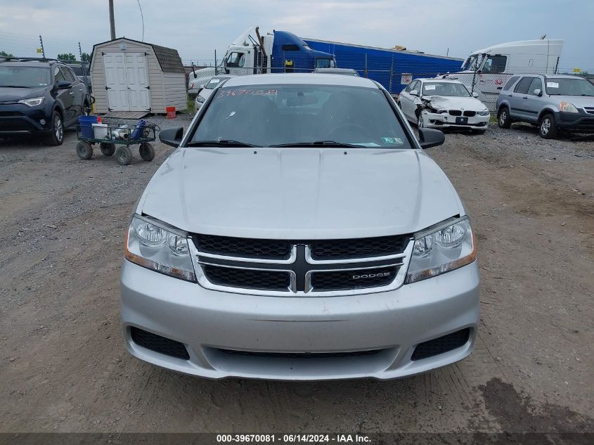 2012 Dodge Avenger Se VIN: 1C3CDZAB3CN142148 Lot: 39670081