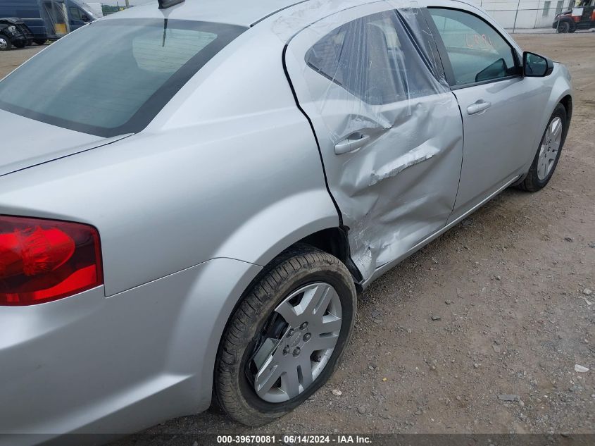 2012 Dodge Avenger Se VIN: 1C3CDZAB3CN142148 Lot: 39670081