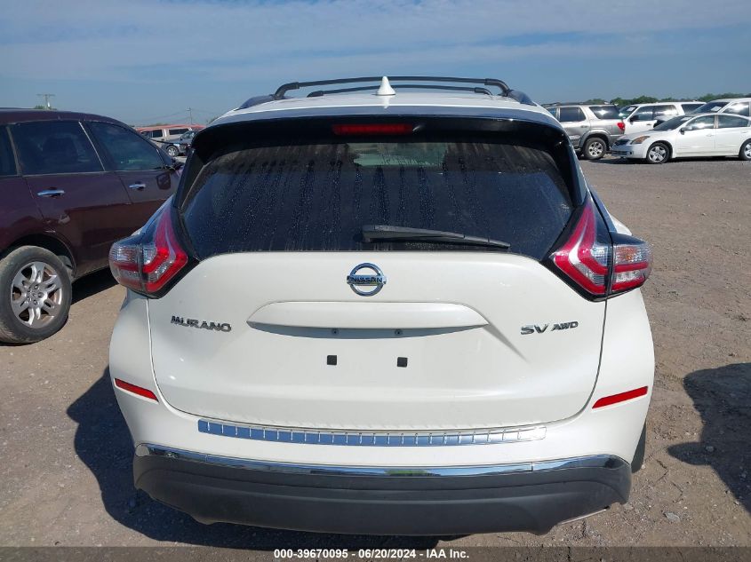 2017 Nissan Murano Sv VIN: 5N1AZ2MH6HN135337 Lot: 39670095