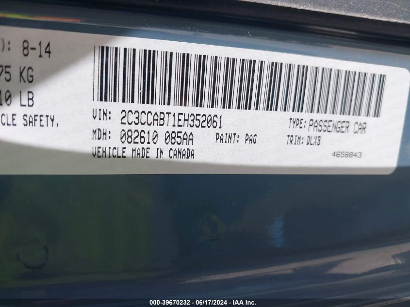 2C3CCABT1EH352061 2014 Chrysler 300 300S