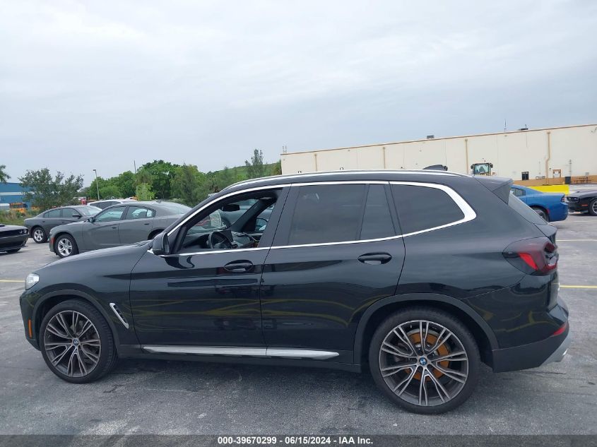 2022 BMW X3 Sdrive30I VIN: WBX47DP0XNN171037 Lot: 39670299