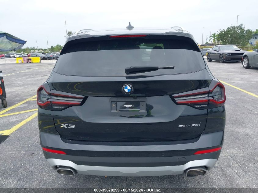 2022 BMW X3 Sdrive30I VIN: WBX47DP0XNN171037 Lot: 39670299