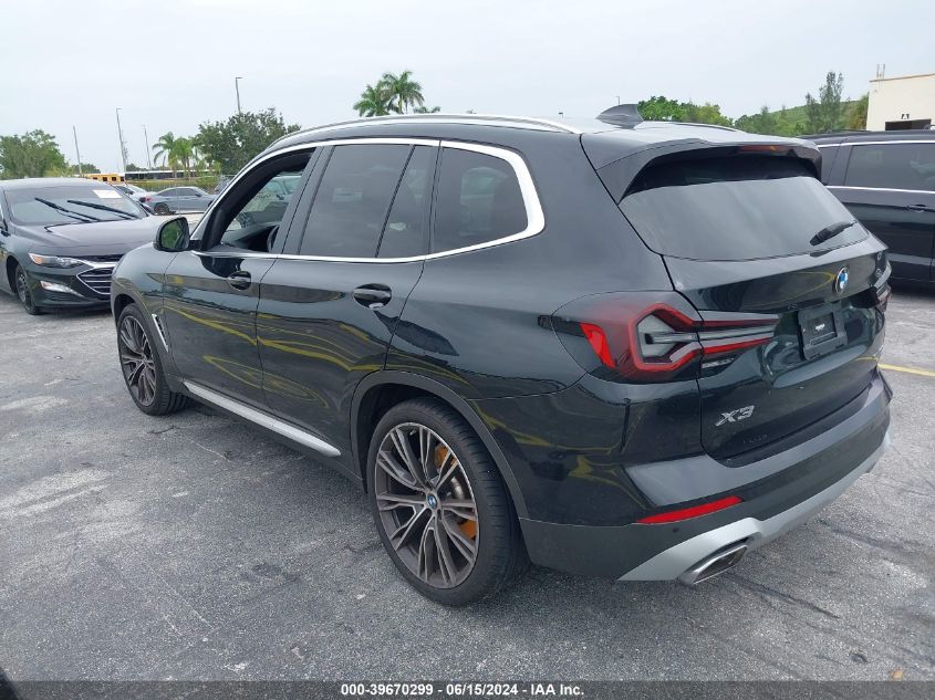 2022 BMW X3 Sdrive30I VIN: WBX47DP0XNN171037 Lot: 39670299