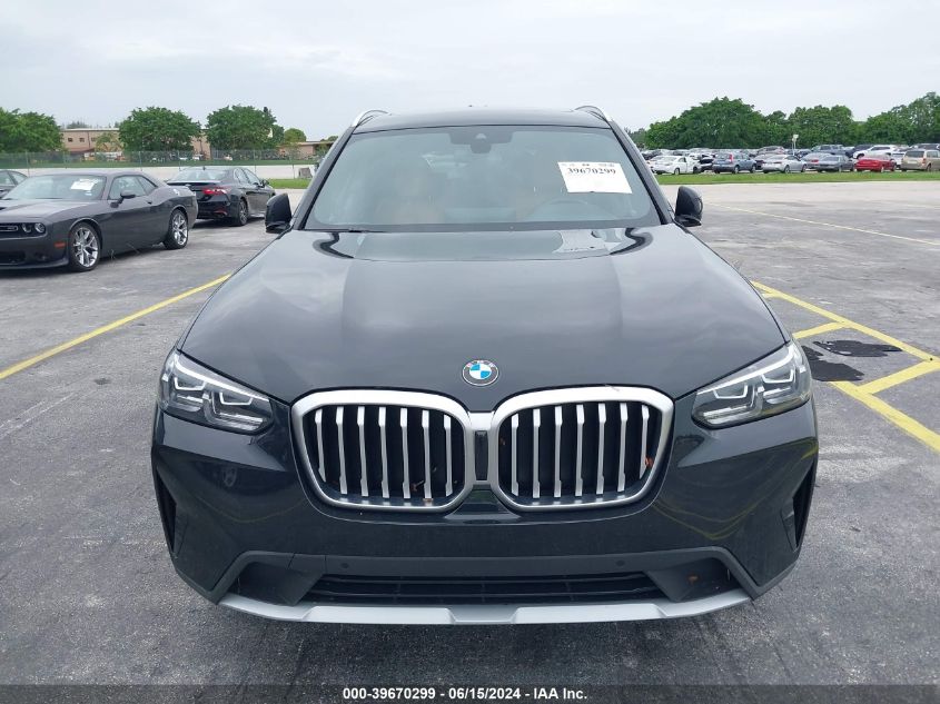 2022 BMW X3 Sdrive30I VIN: WBX47DP0XNN171037 Lot: 39670299