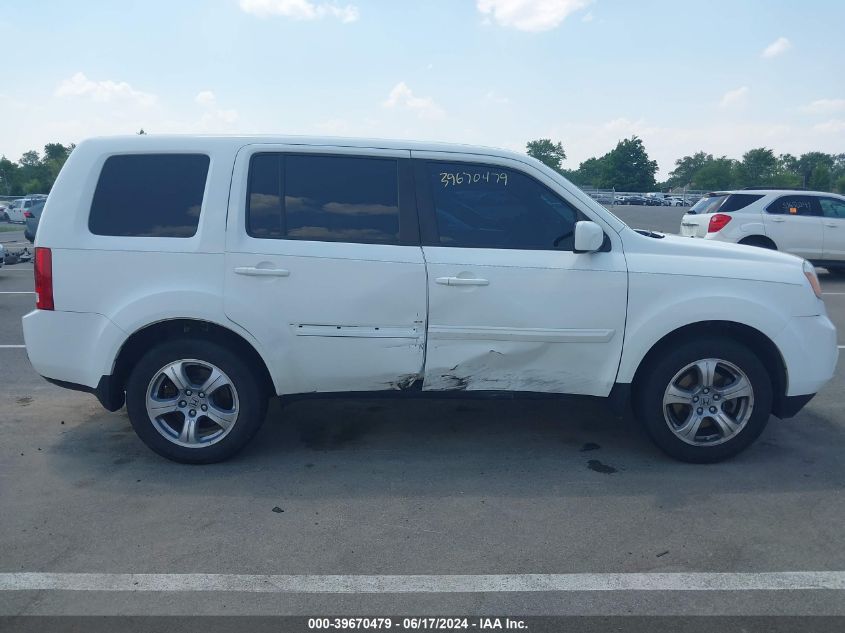 2013 Honda Pilot Ex-L VIN: 5FNYF3H54DB042651 Lot: 39670479