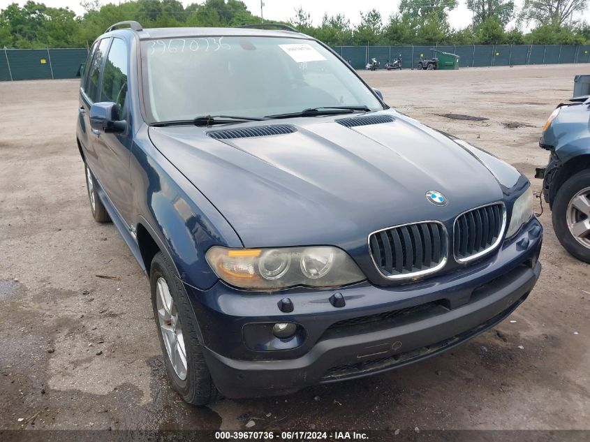 2006 BMW X5 3.0I VIN: 5UXFA13536LY39263 Lot: 39670736