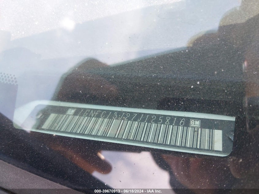 2007 Chevrolet Tahoe Ls VIN: 1GNFC13J27J125816 Lot: 39670913